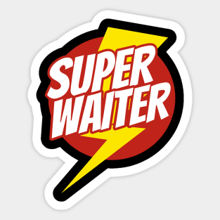 Super Waiter - Funny Waiter Superhero - Lightning Edition Sticker